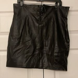 Cynthia Rowley butter soft black leather mini skirt.